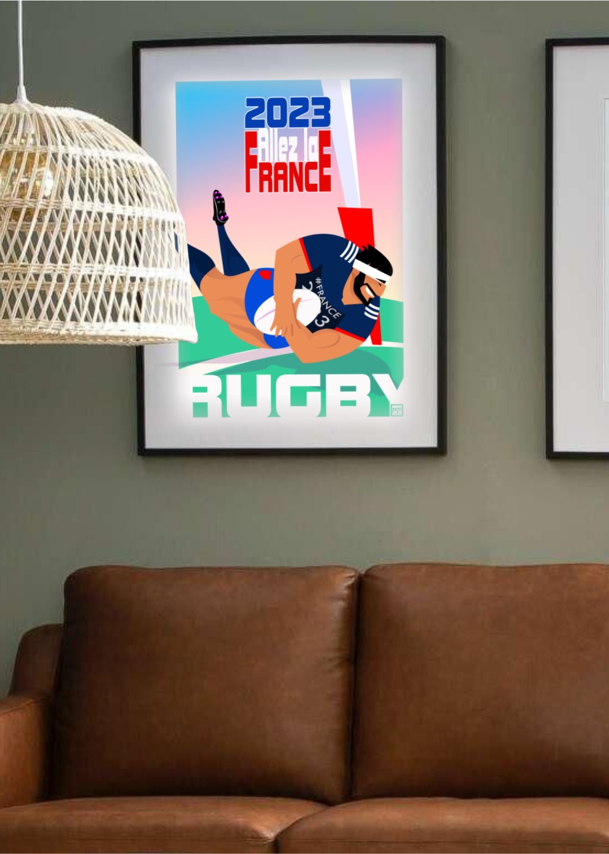 Affiche Rugby "Allez La France" 2023 - Édition Limitée 60x40 cm, Numérotée et Signée - laurent loiseau