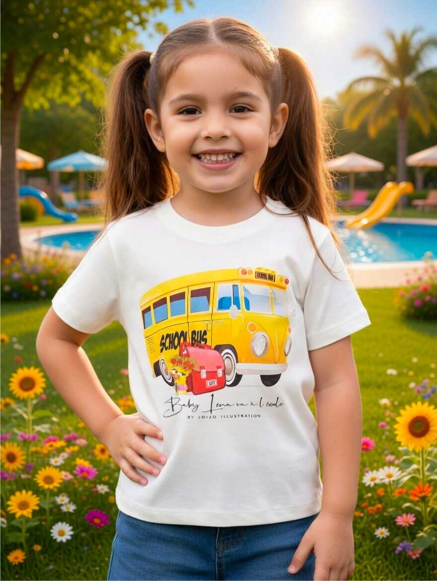 Léna T - SHIRT "va à'école" - laurent loiseau