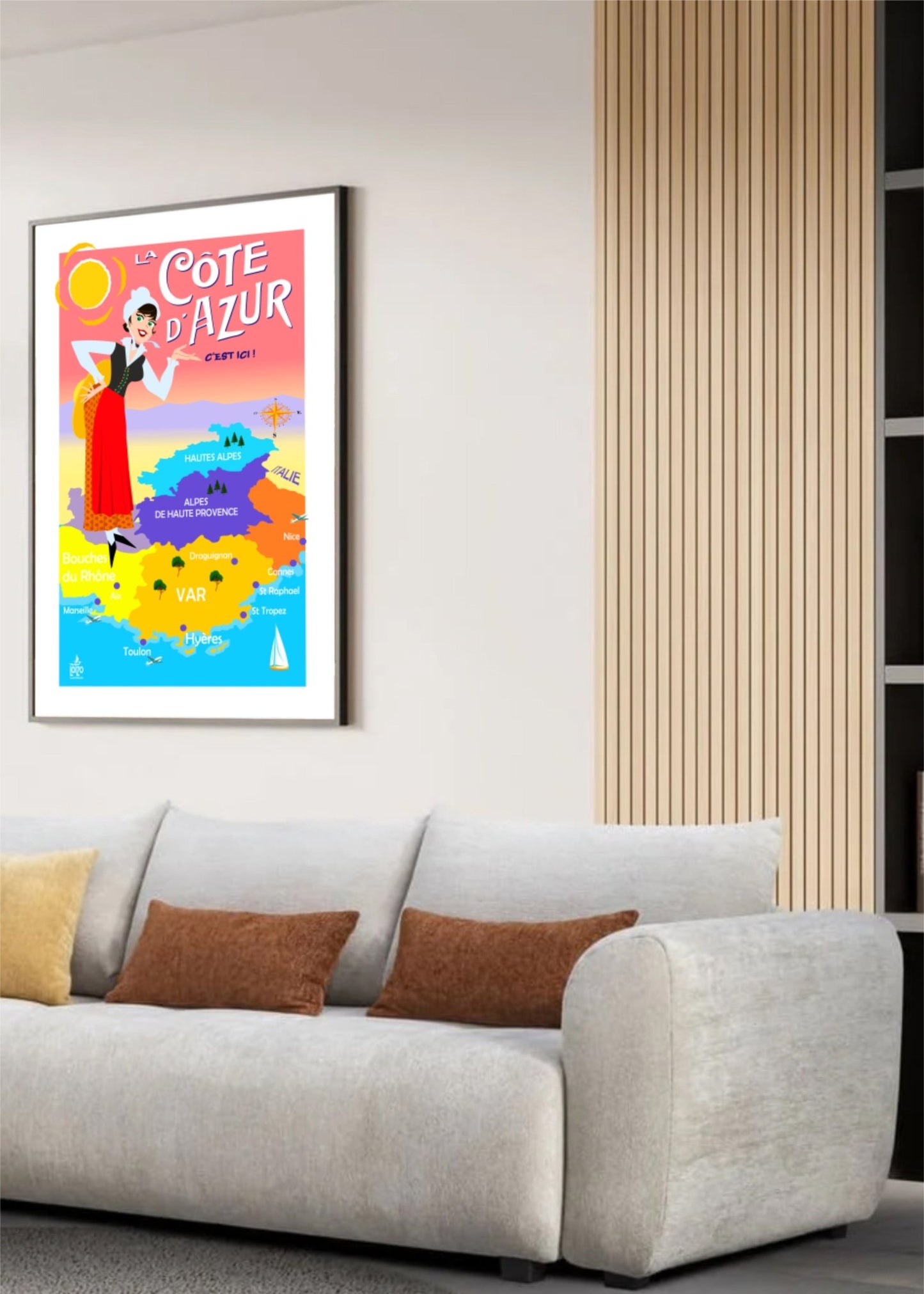 Illustration Côte d'Azur Illustration Originale Signée Sur Papier Lithographique 270gr - laurent loiseau