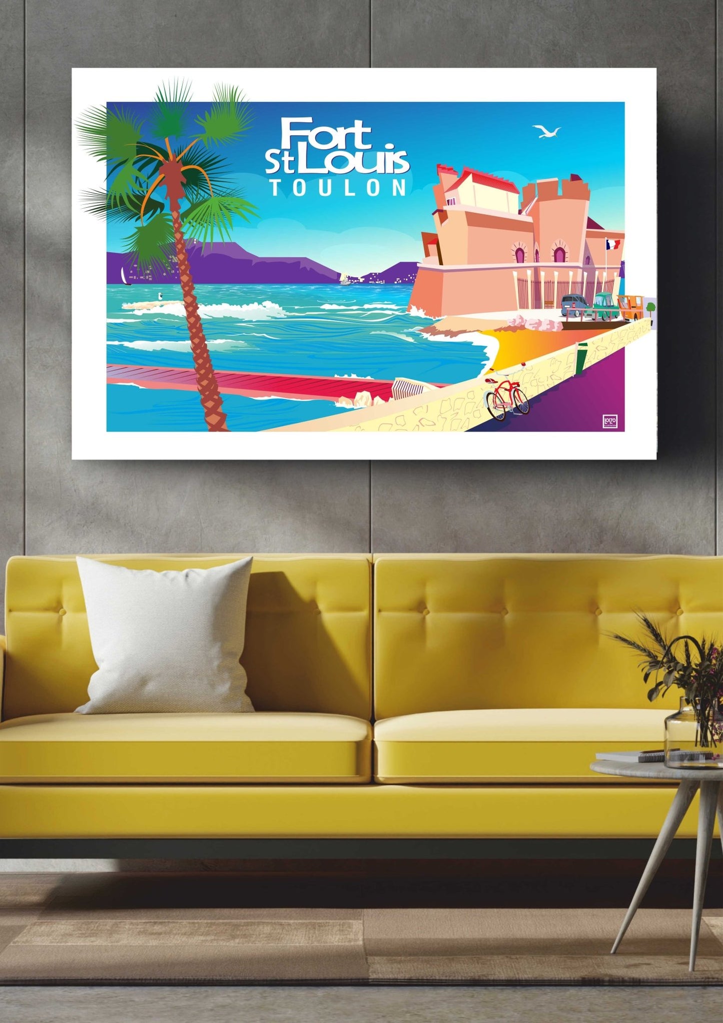 Illustration Toulon Le Fort Saint Louis - Œuvre Originale Sur Papier Lithographique 270gr - laurent loiseau