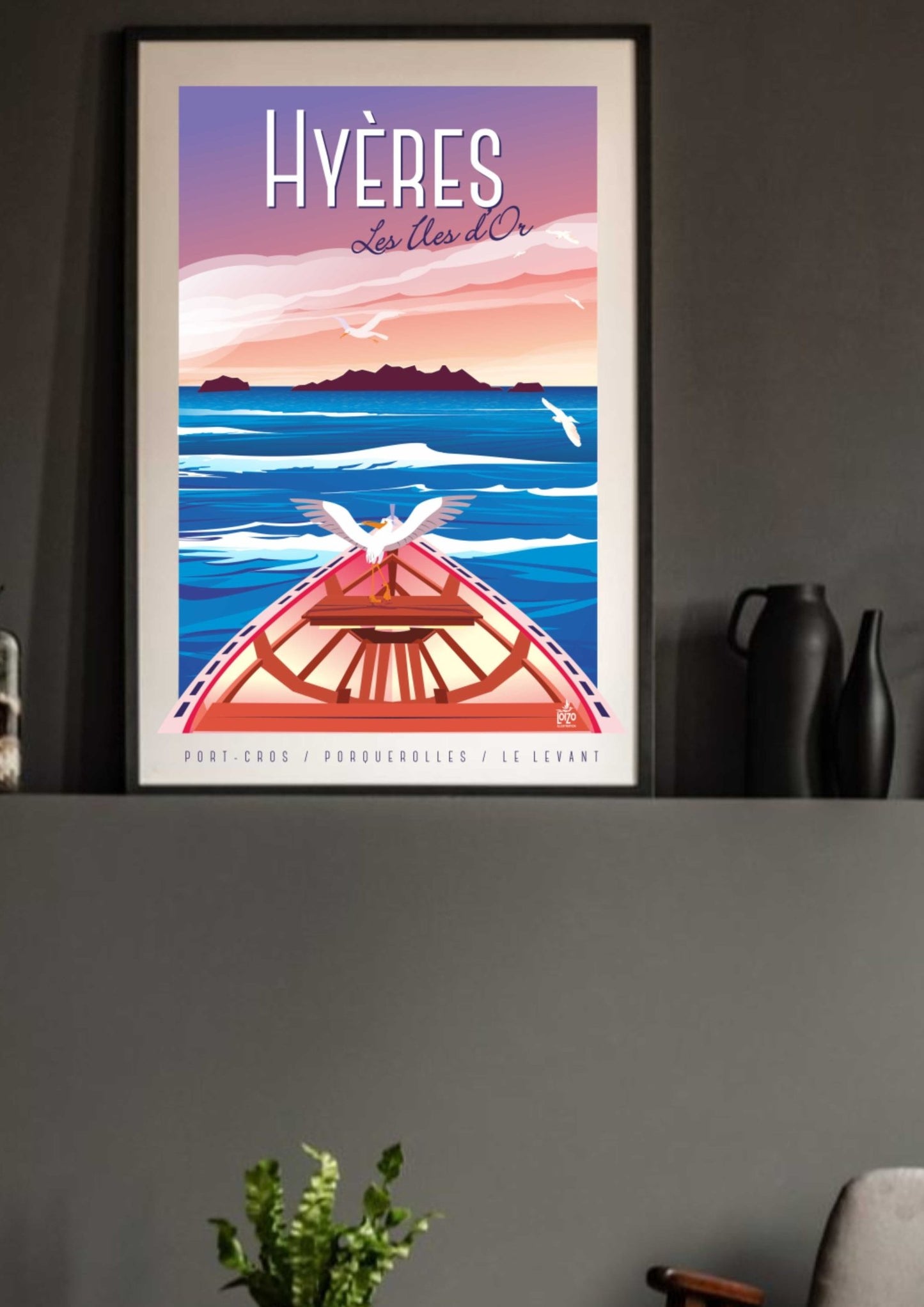 Illustration Hyères Les Îles D'or - Œuvre Originale Signée Sur Papier Lithographique 270gr - laurent loiseau