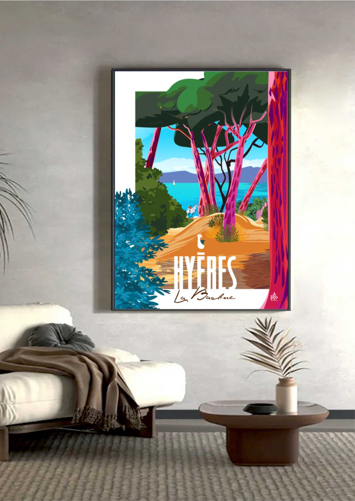 Illustration Originale Loizo De La Plage De La Badine À Hyères - Papier Lithographique 270gr - laurent loiseau