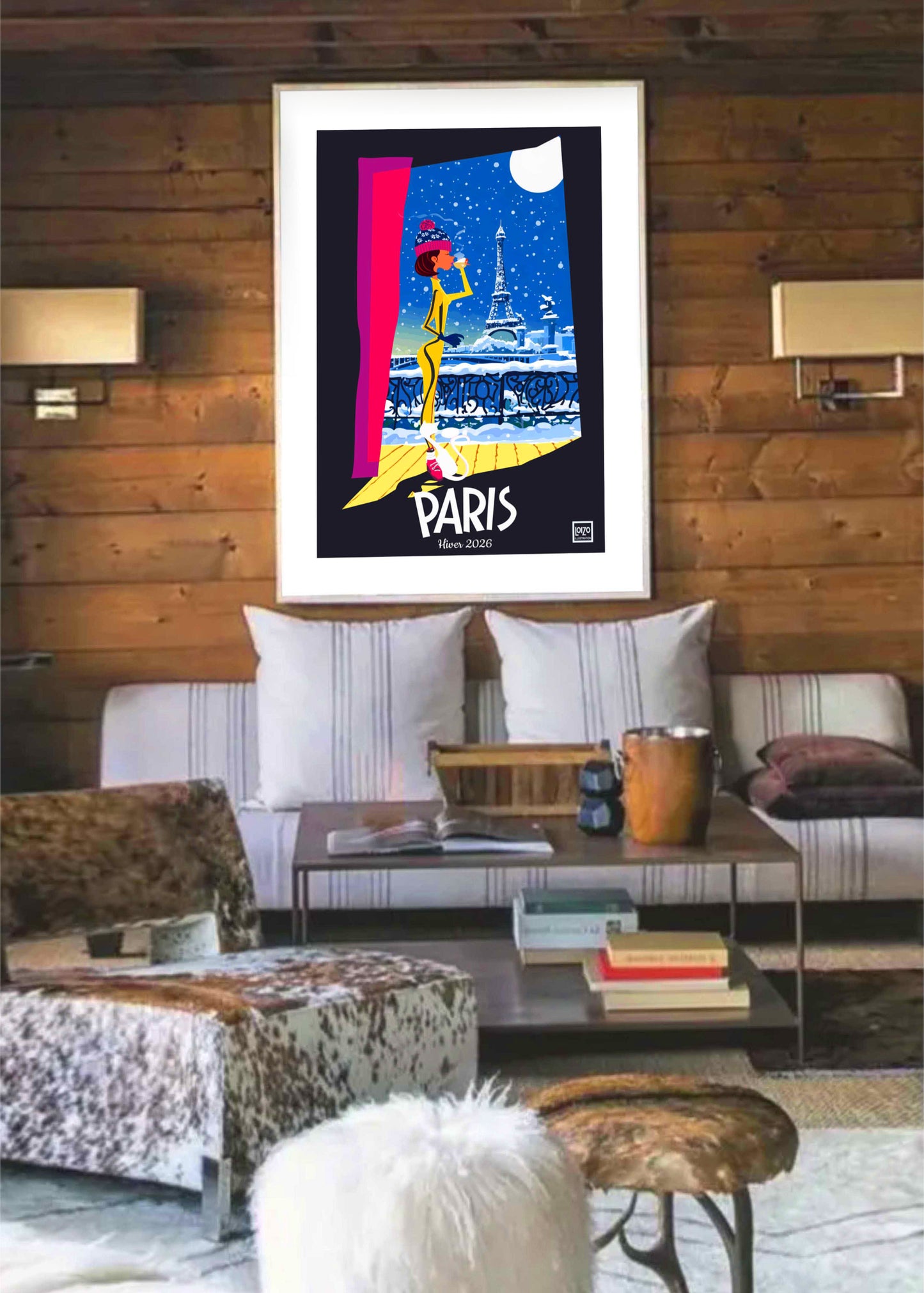 Illustration Originale Paris sous la neige 2026: Tableau Vivant De La Ville Lumière, Signé Par Laurent Loiseau (Copie)