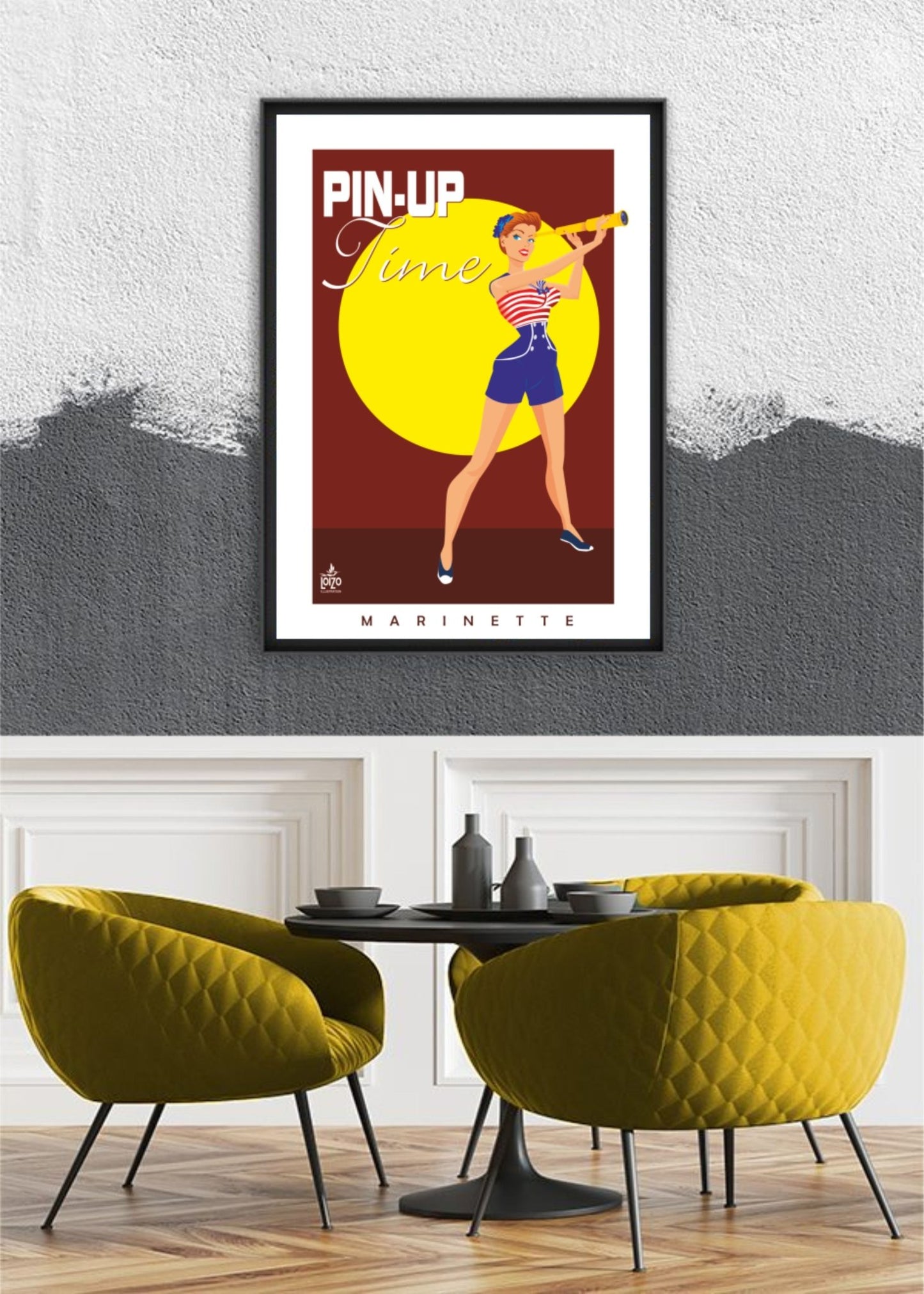 Illustration Originale Loizo - Pin - Up Marinette Sur Papier Lithographique 270gr Signée - laurent loiseau