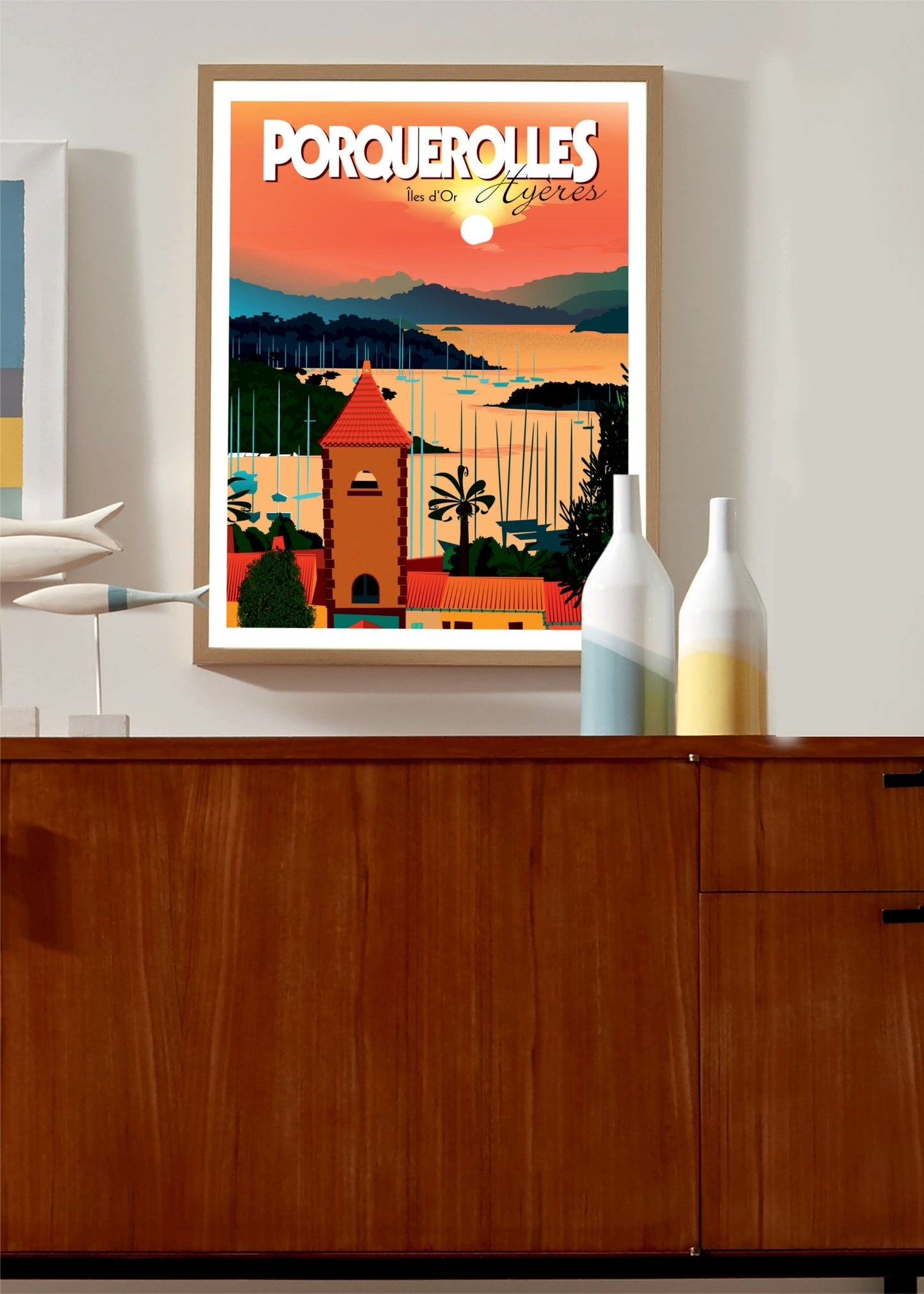 Illustration Signée Des Îles De Porquerolles, Paradis Méditerranéen À Hyères - laurent loiseau
