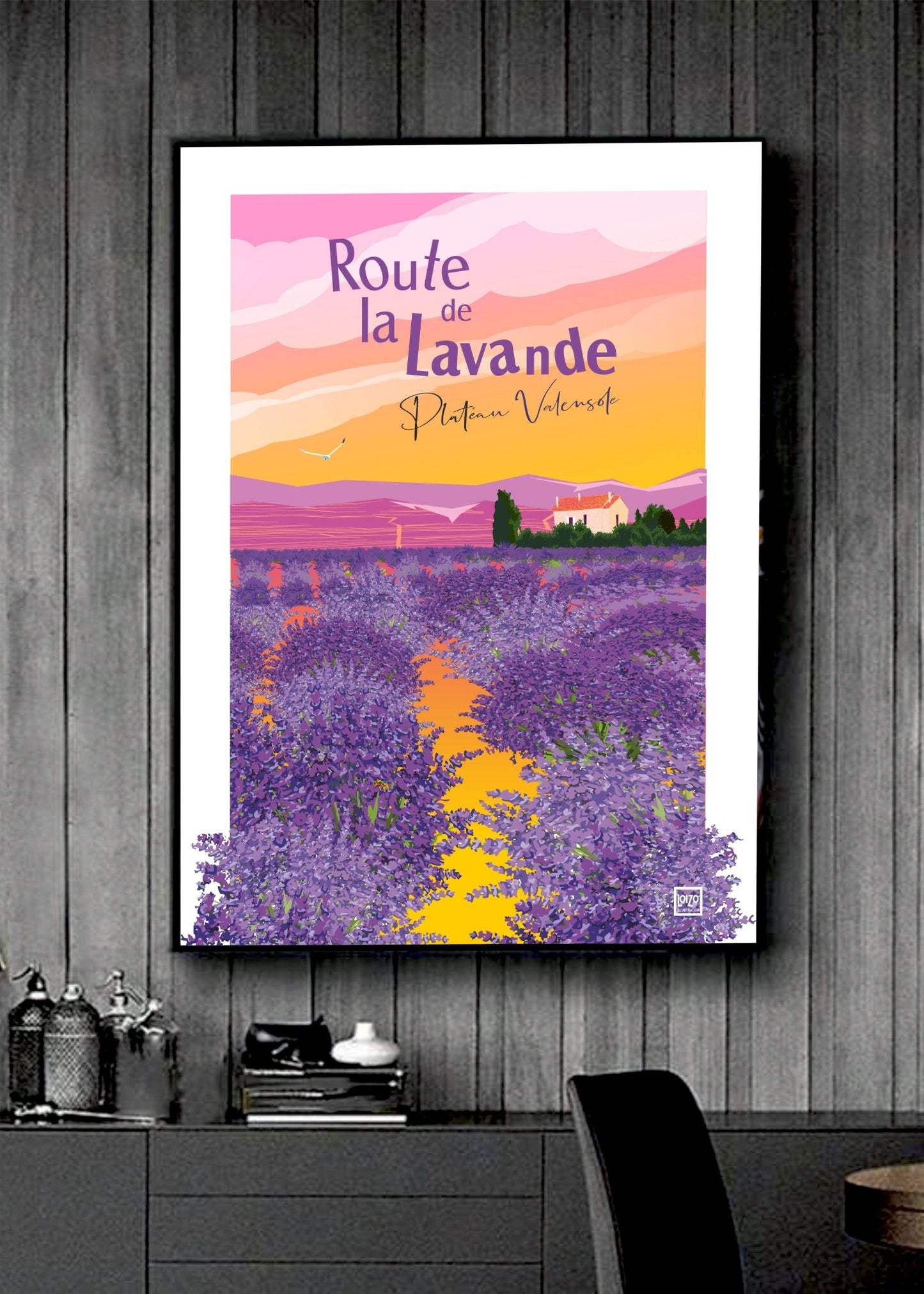 Illustration Lavande Plateau De Valensole - Œuvre Originale Sur Papier Lithographique 270gr - laurent loiseau