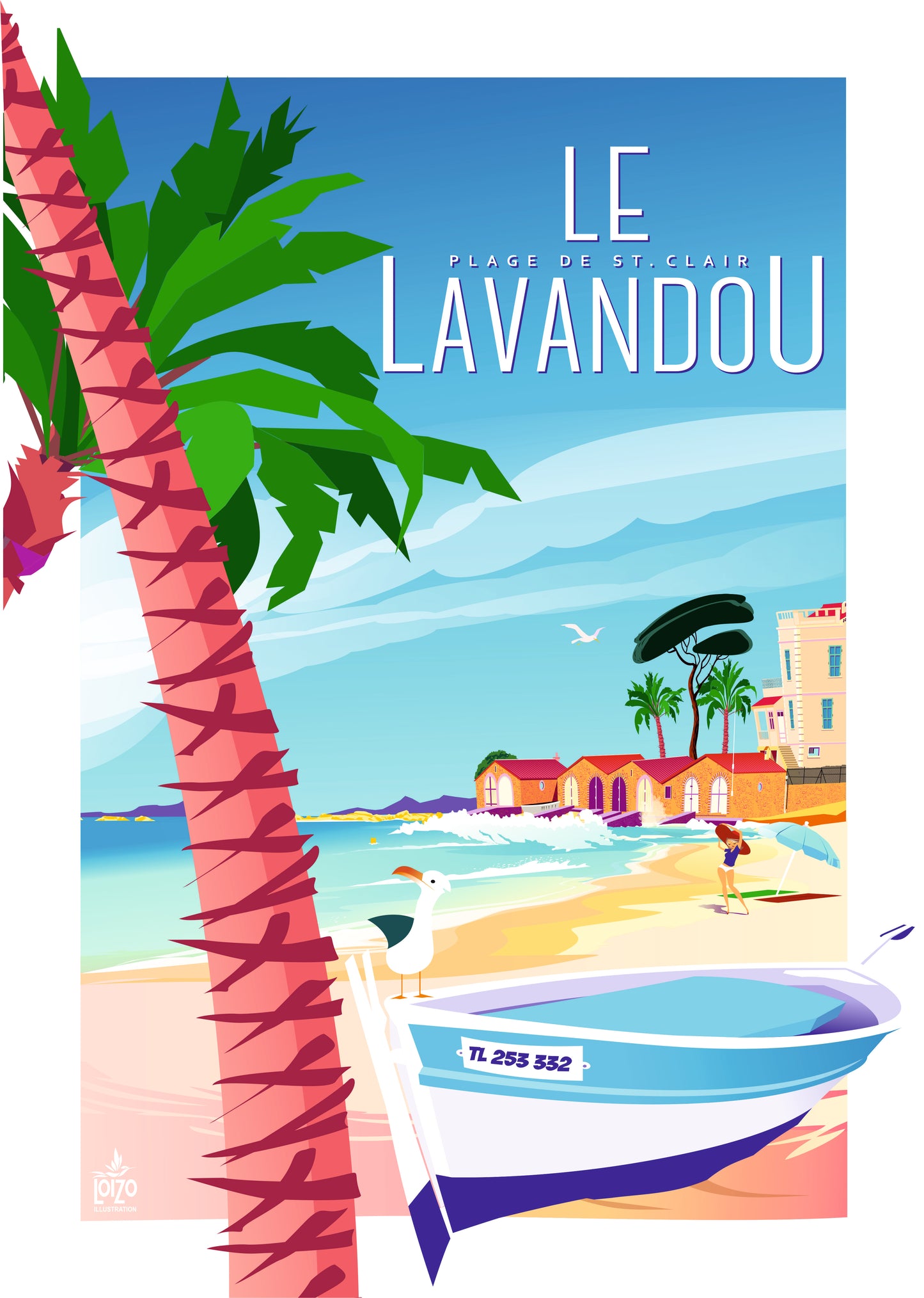 Le Lavandou plage de St Clair, "La barque"