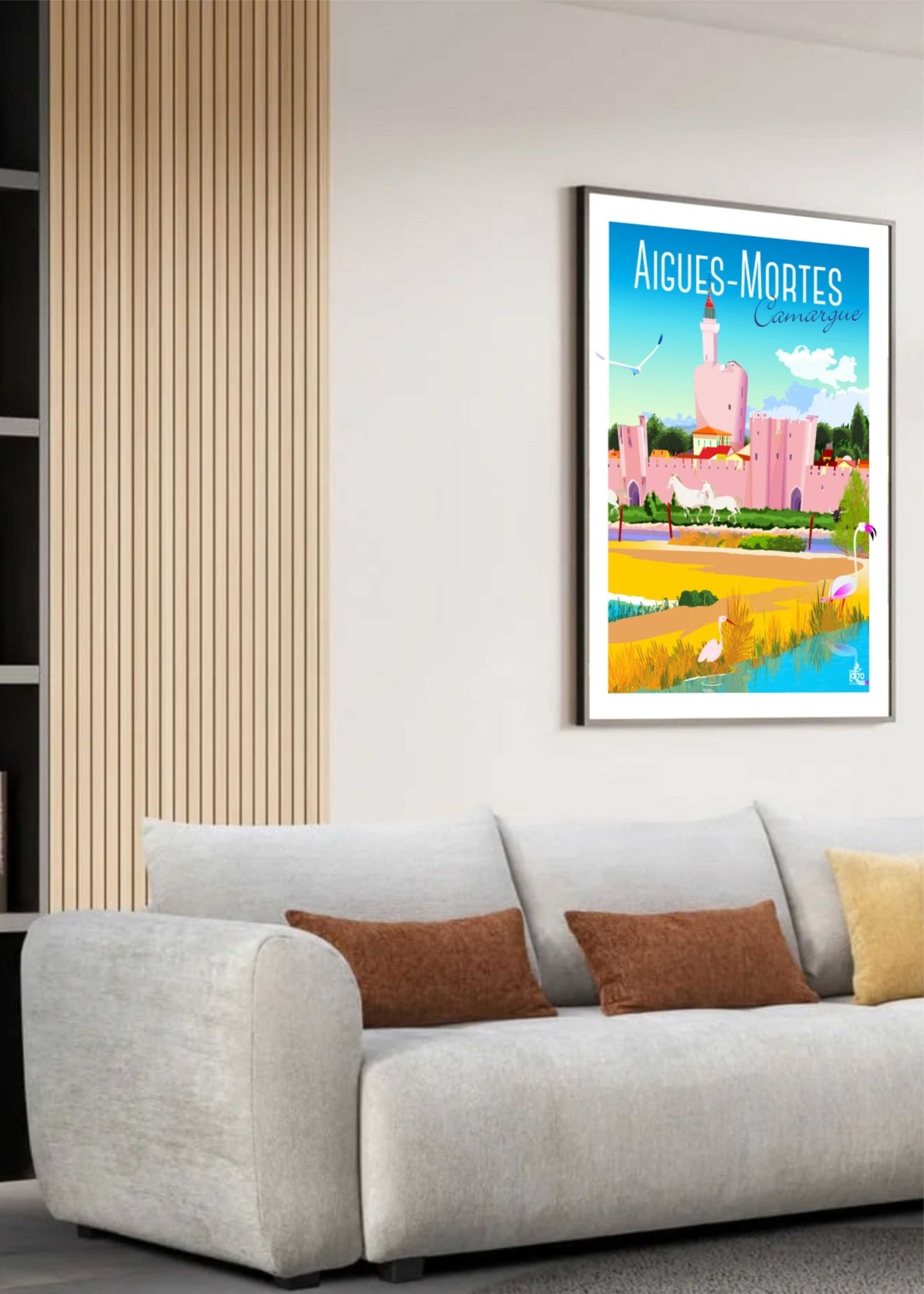 Illustration Originale Aigues - Mortes Par Laurent Loiseau - Papier Lithographique 270gr - laurent loiseau