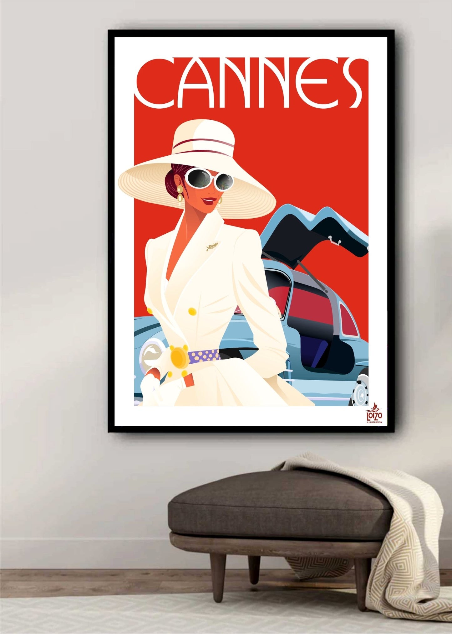 Illustration Ville De Cannes - Art Original sur Papier Lithographique 270gr Signé par L'Artiste - laurent loiseau