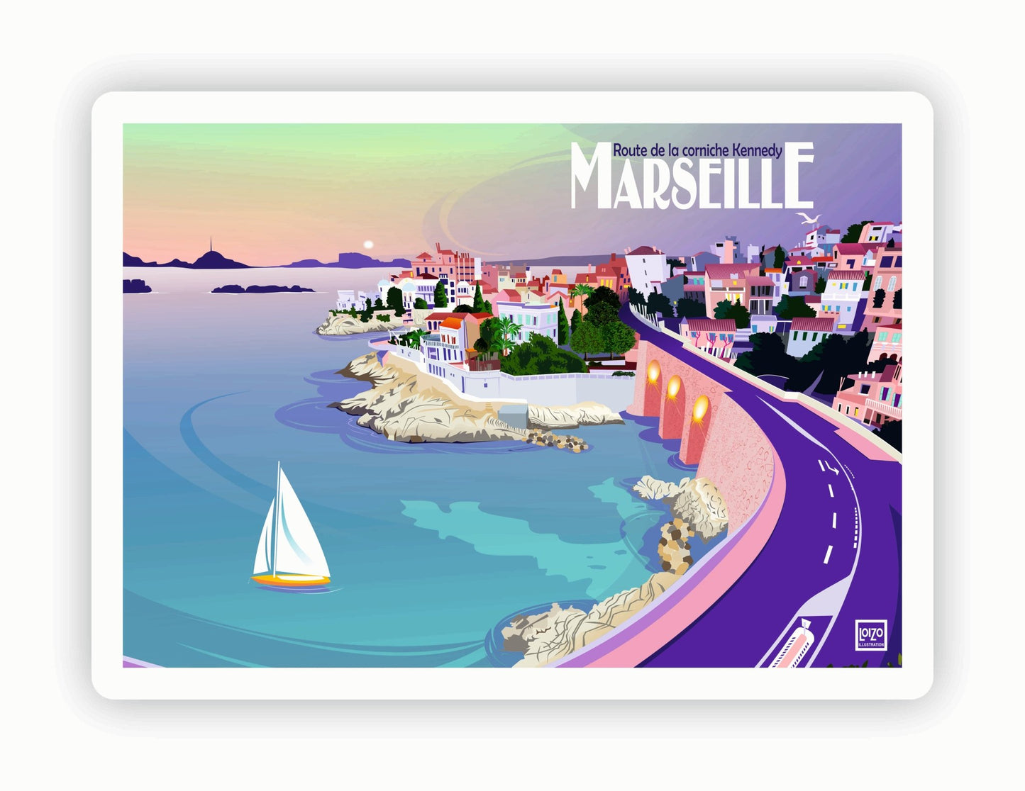 Set De Table Marseille - Non Absorbant, Impression Haute Qualité, 28.5 x 39.5 cm - laurent loiseau