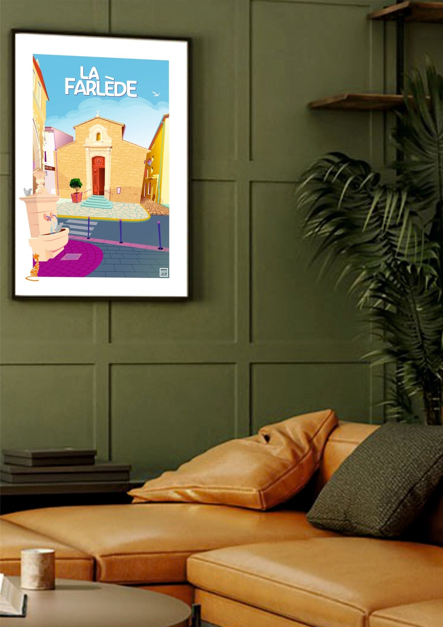 Illustration Originale De L'Église Du Village La Farlède, Signée Et Certifiée - 270g Lithographique - laurent loiseau
