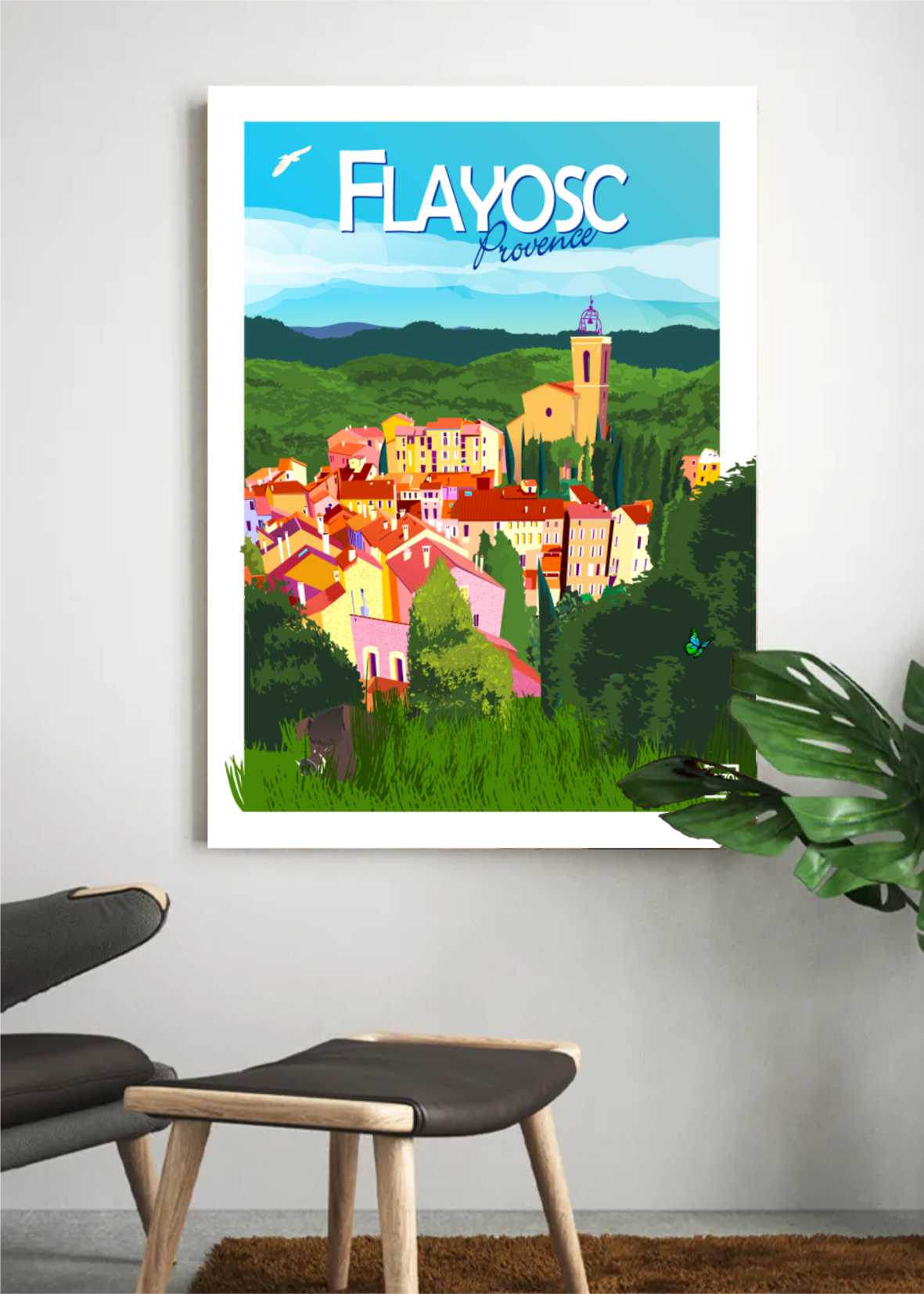 Illustration Village De Flayosc - Œuvre Originale Sur Papier Lithographique 270gr Signée - laurent loiseau