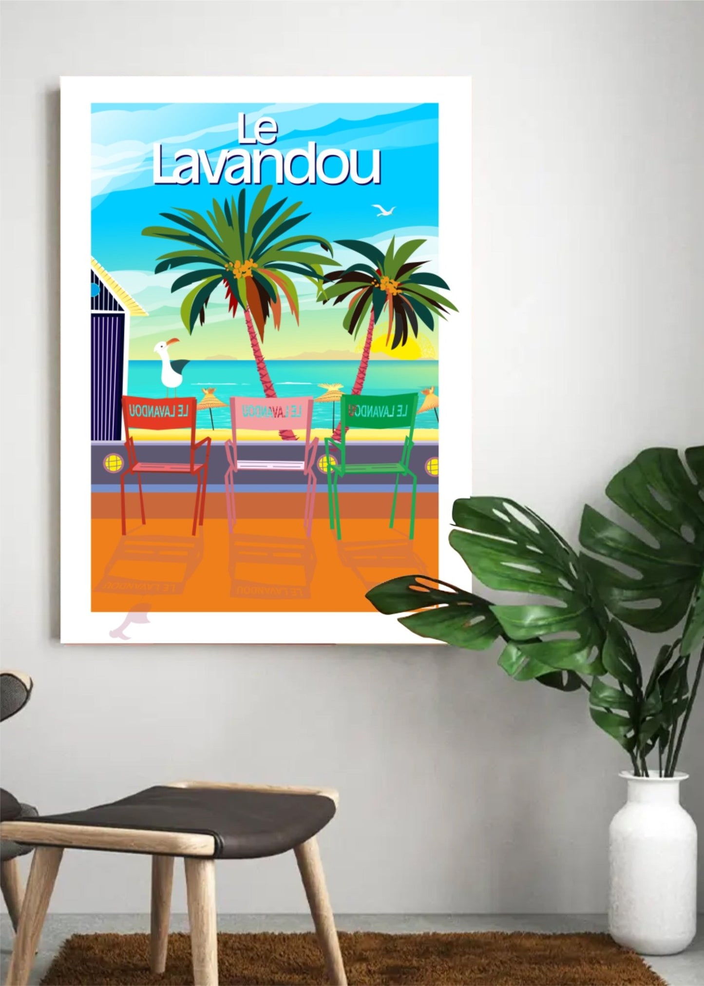 Chaises De Plage Lavandou Néo - Rétro, Vintage, Couleurs Flamboyantes, Mobilier Urbain Original - laurent loiseau