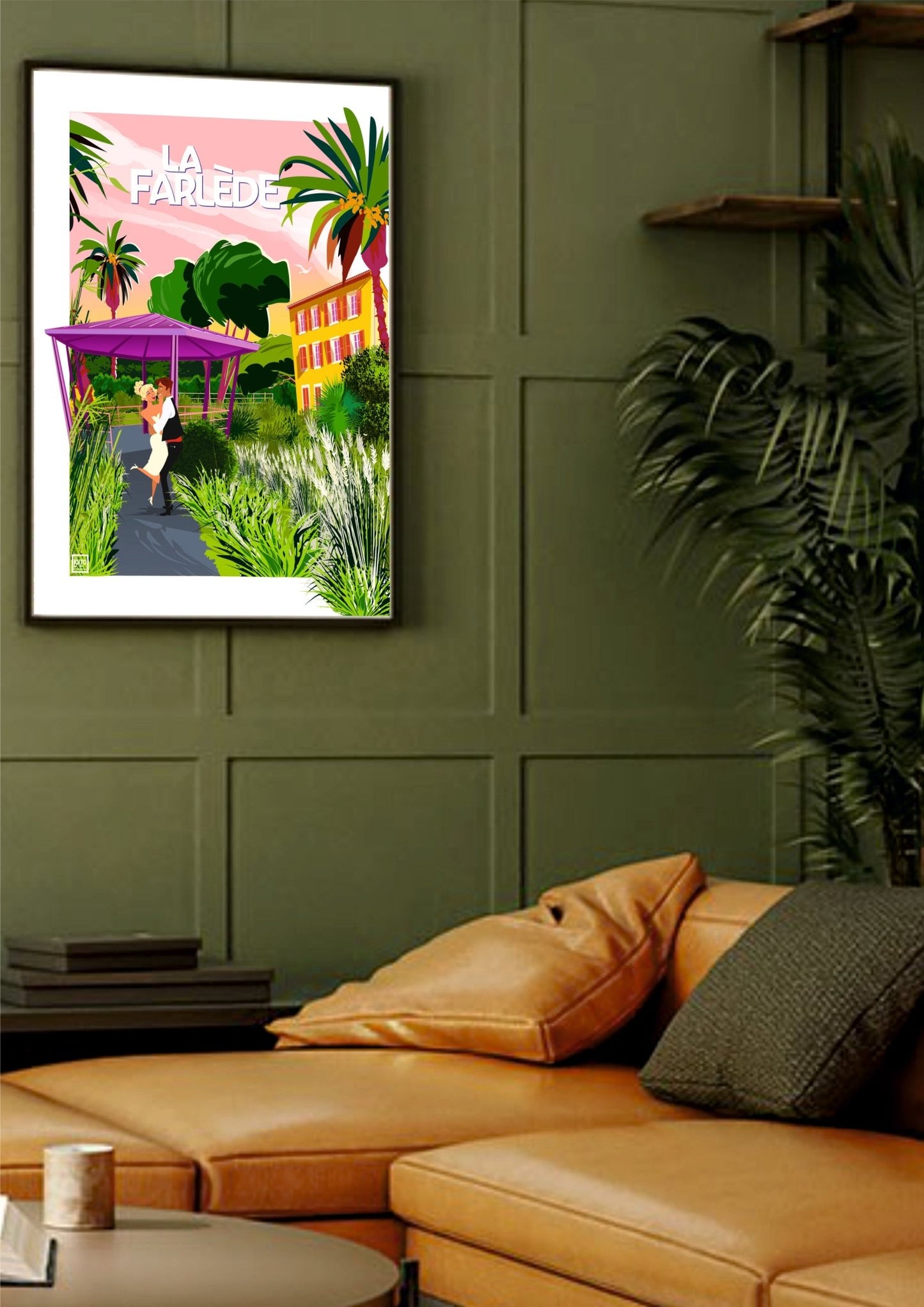 Illustration La Farlède jardin Pagès par Loizo - Papier Lithographique 270gr, Signée - laurent loiseau