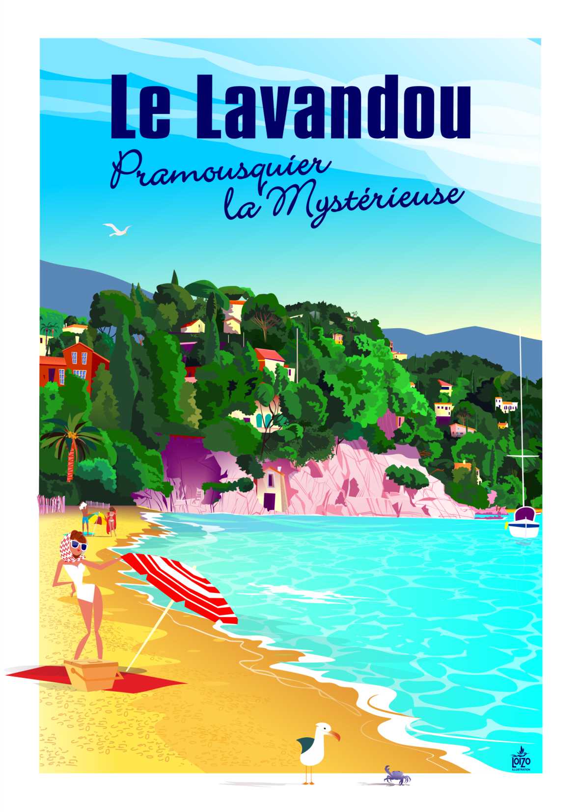 Le Lavandou Pramousquier la Mystérieuse (avec personnages)