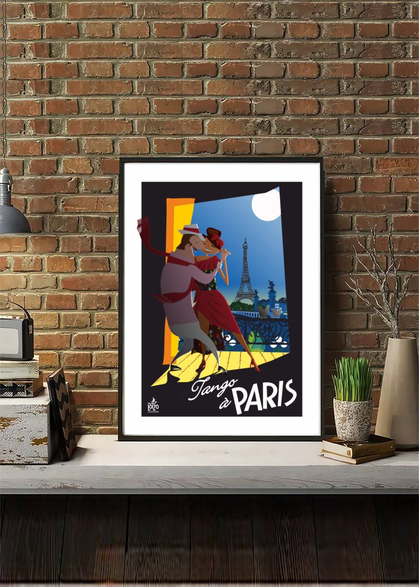 Illustration Originale Loizo - Tango À Paris Sur Papier Lithographique 270g, Signée - laurent loiseau