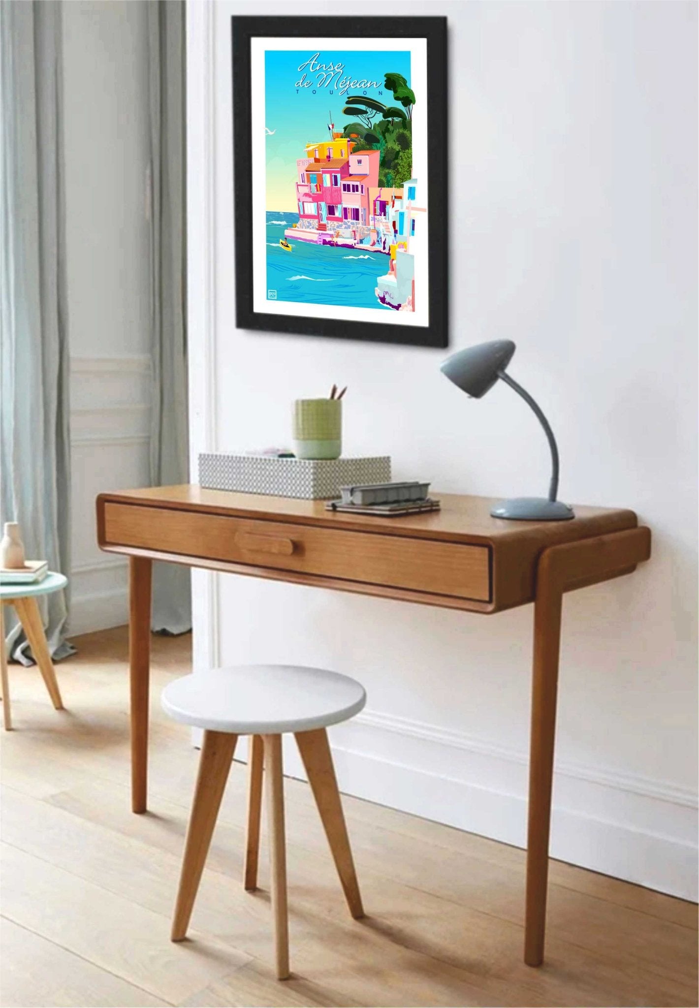 Illustration Anse Méjean À Toulon - Œuvre Signée Sur Papier Lithographique 270g - laurent loiseau