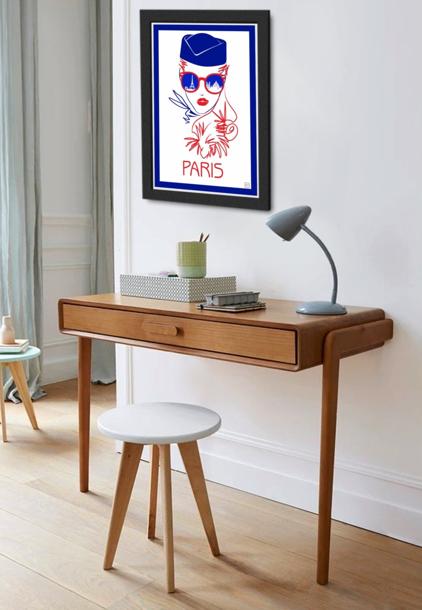 Illustration Originale Hôtesse De L'Air Paris Par Laurent Loiseau - Papier Lithographique 270gr - laurent loiseau