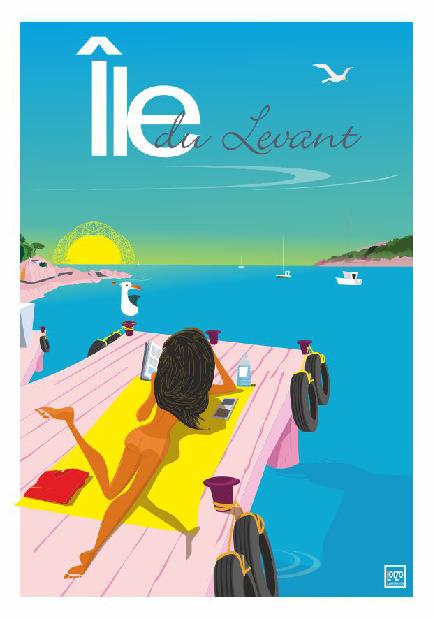 Hyères Île du Levant illustration loizo laurent