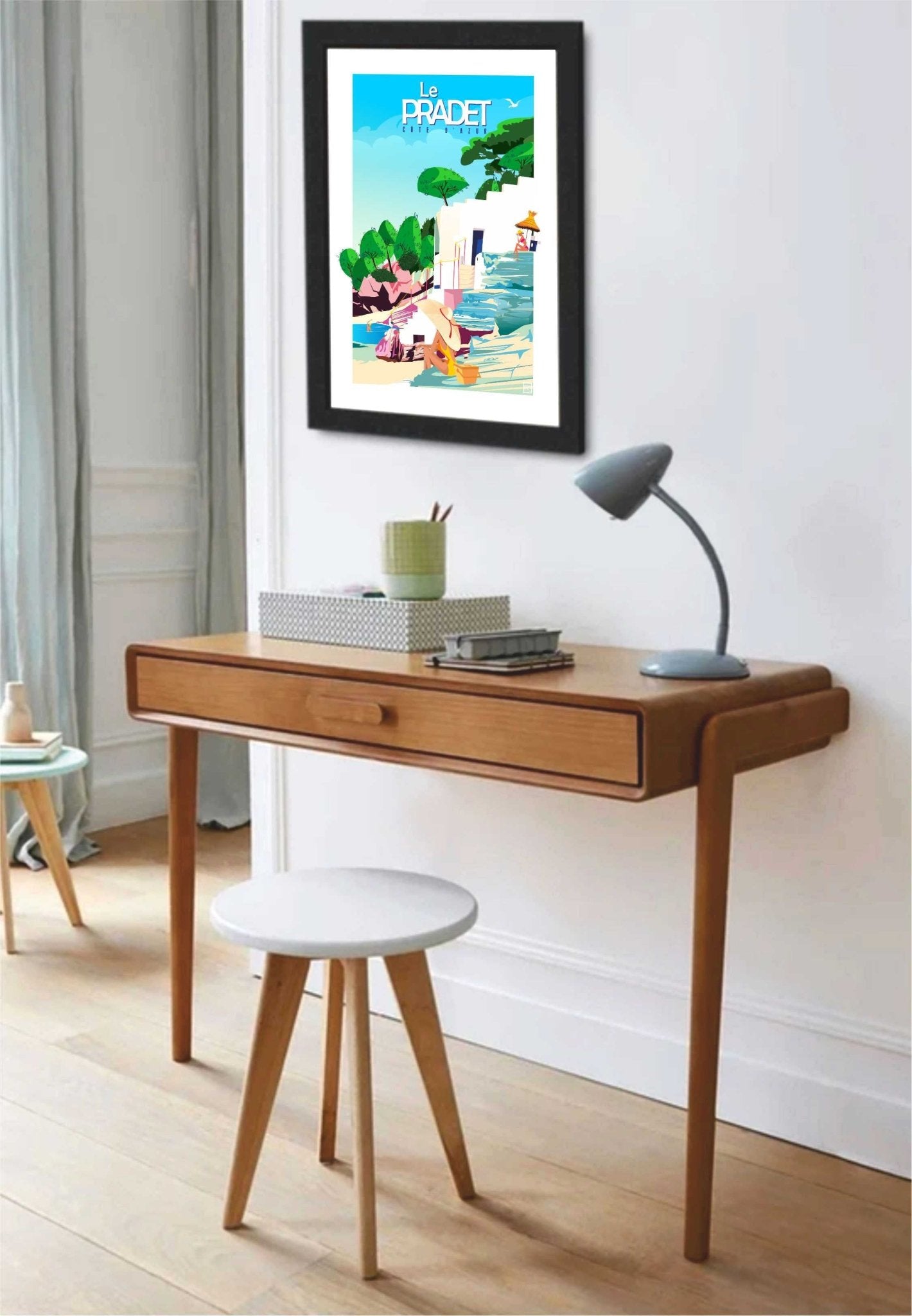 Illustration Originale Du Village Du Pradet Dans Le Var - Art Signé & Certifié - laurent loiseau
