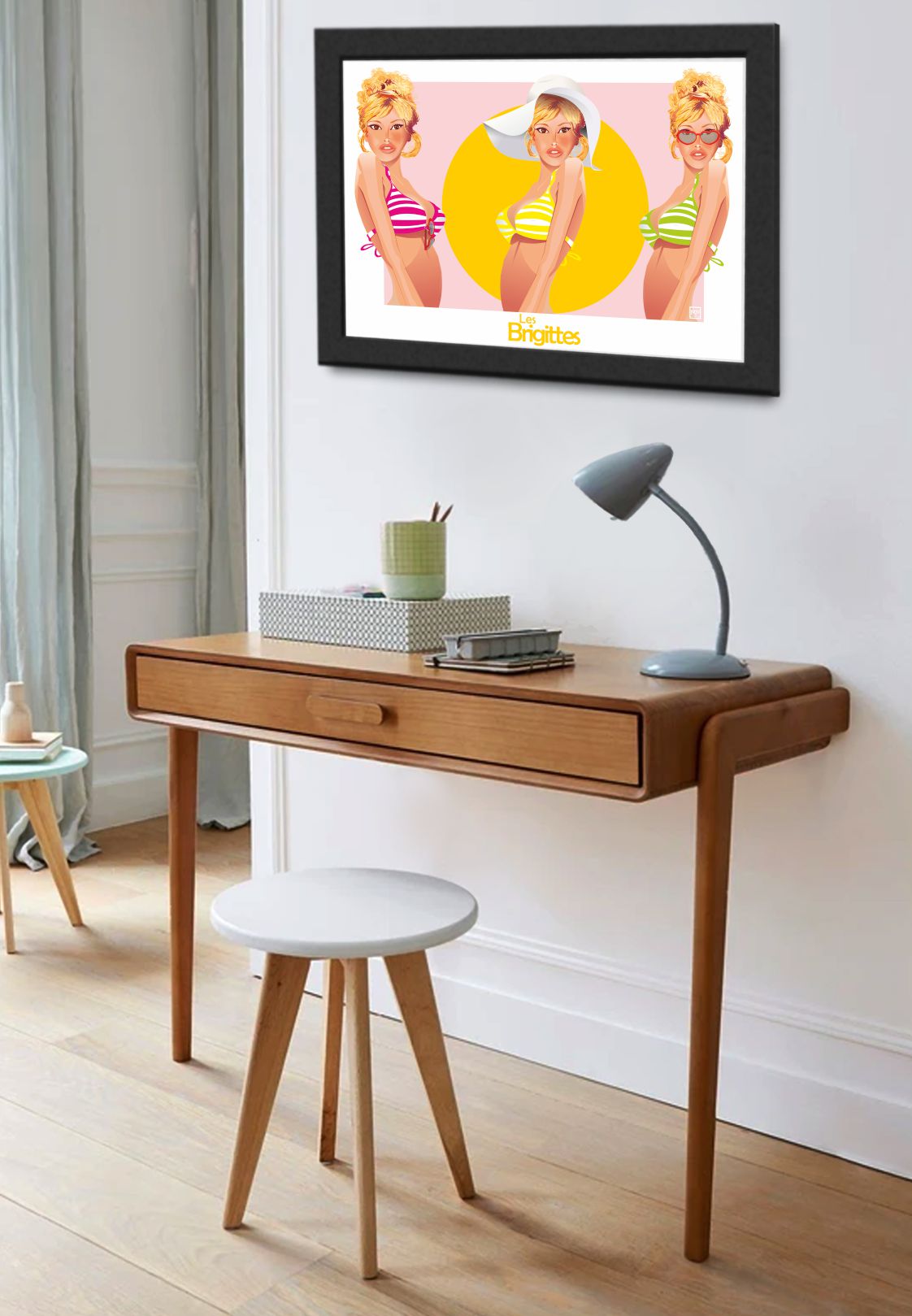 Affiche Pin - Up Les Trois Brigittes Par Laurent Loiseau - Illustration Originale Sur Papier Lithographique 270gr - laurent loiseau