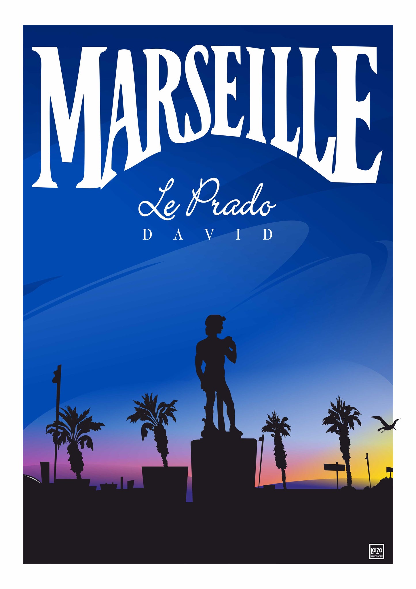 Marseille Statue of David "The Prado"