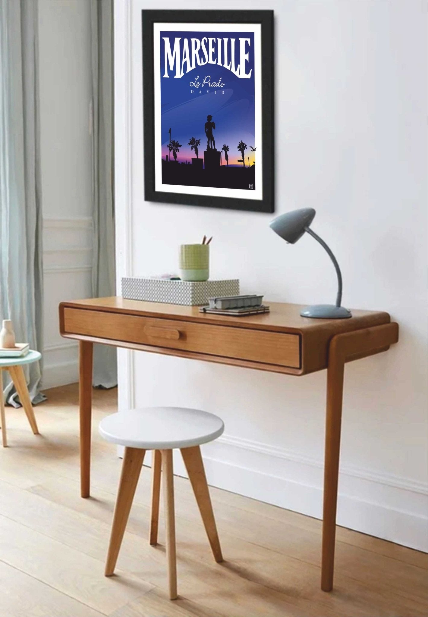 Illustration Goodies Mug Set De Table Marseille - David Le Prado Signée Sur Papier Lithographique 270g - laurent loiseau