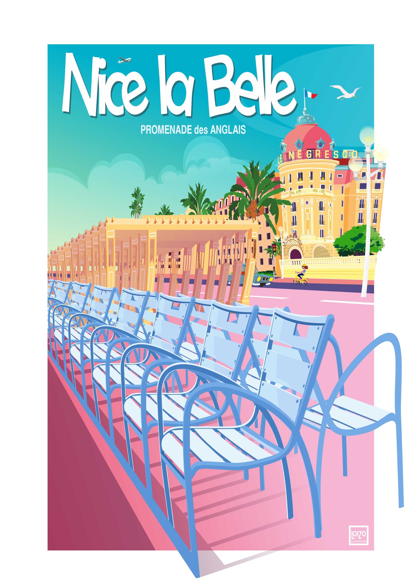 Nice la Belle "Promenade des Anglais" CHAISES BLEUES