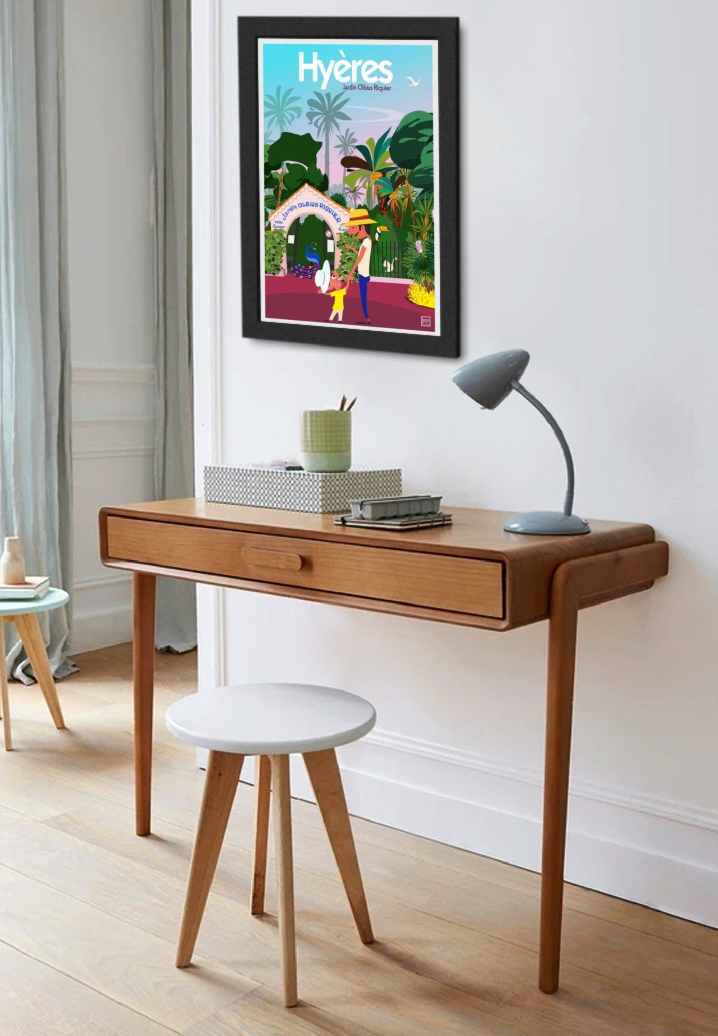 Illustration Originale Signée Du Jardin Olbius - Riquier À Hyères Sur Papier Lithographique 270gr - laurent loiseau