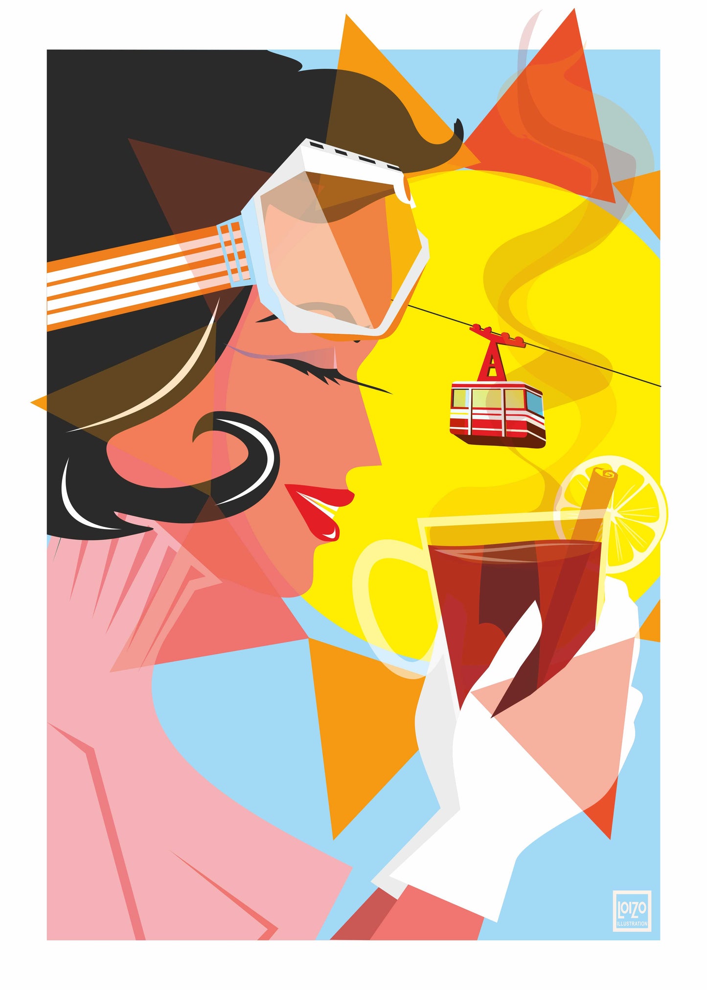 Pin-up en montagne "pull rose"
