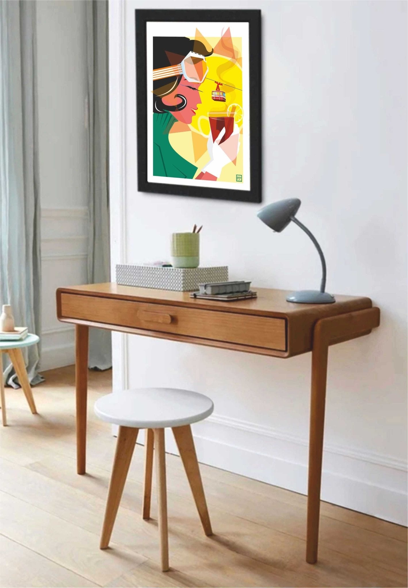 Illustration Pin - Up Originale Par Loizo - Pull Vert Sur Papier Lithographique 270g - laurent loiseau