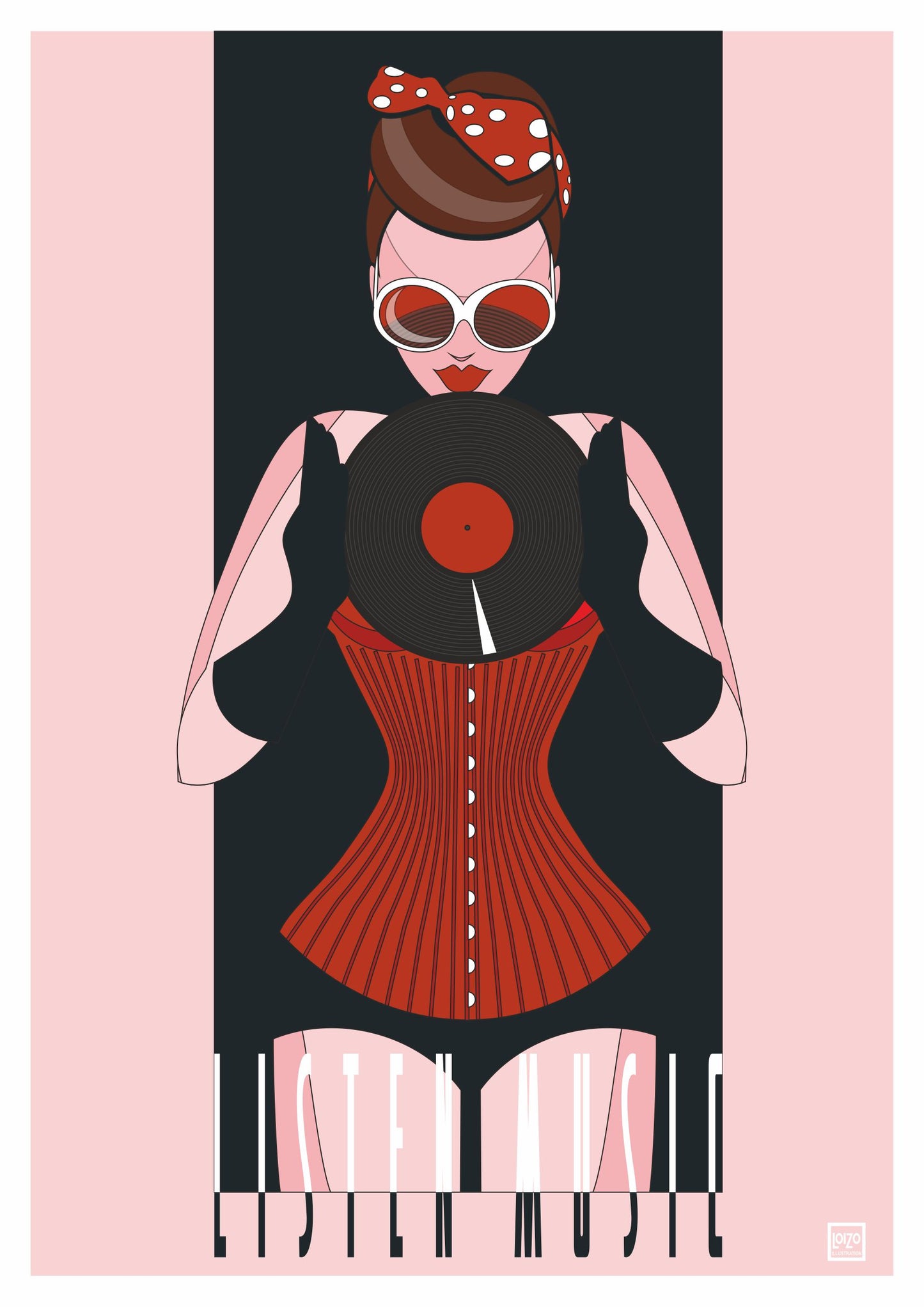Pin-up "LISTEN MUSIC"
