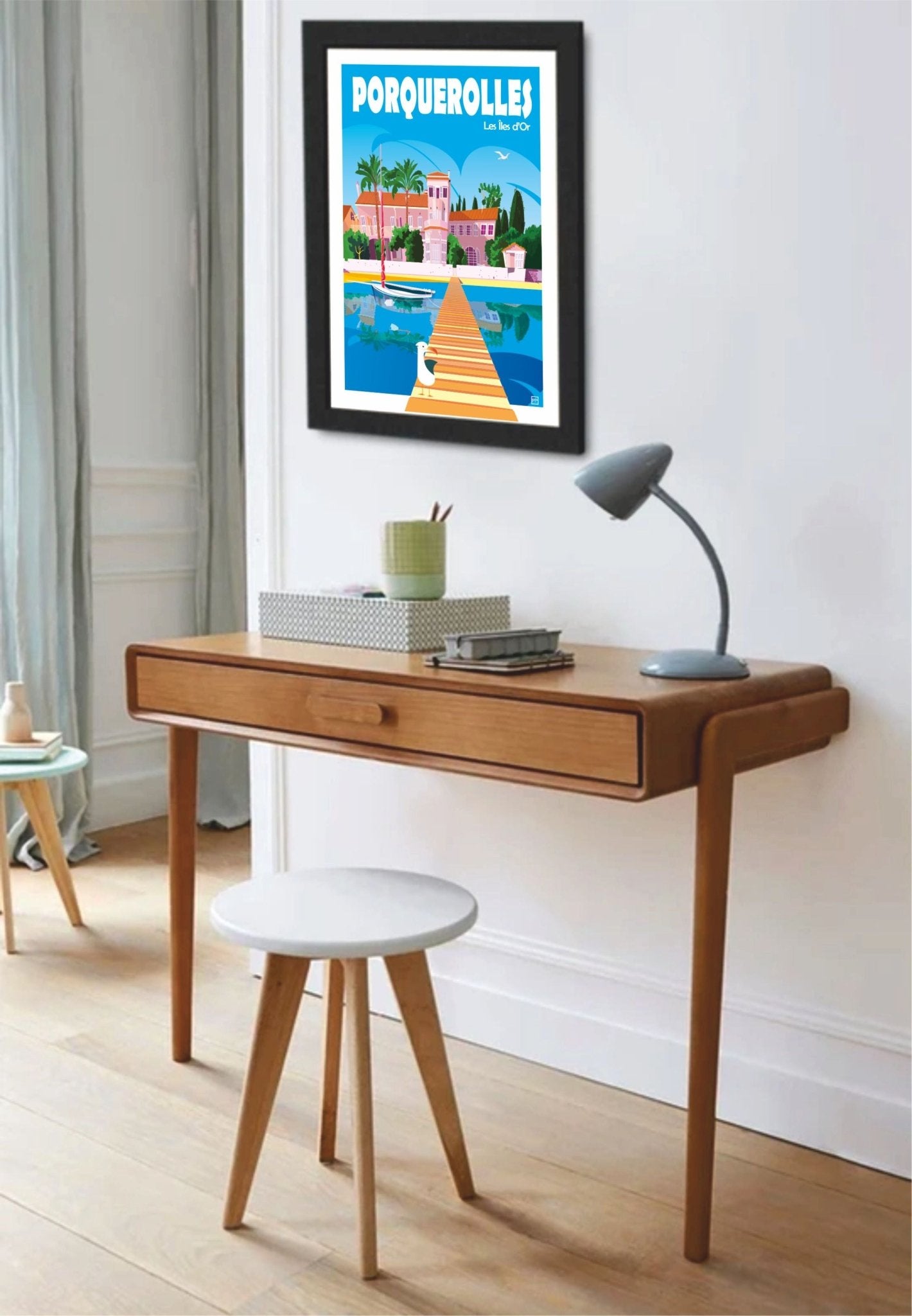 Illustration Goodies Porquerolles "Ile D'Or" Var - Originale Signée Sur Papier Lithographique 270gr - laurent loiseau