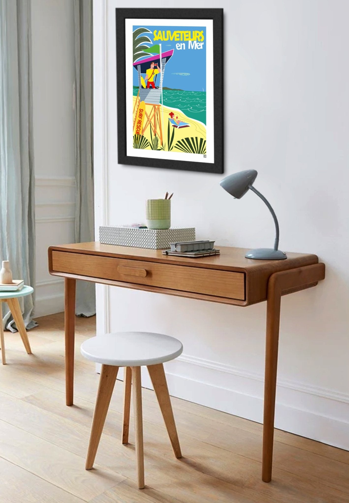 Illustration Originale Sauveteurs En Mer Par Laurent Loiseau - Papier Lithographique 270g - laurent loiseau