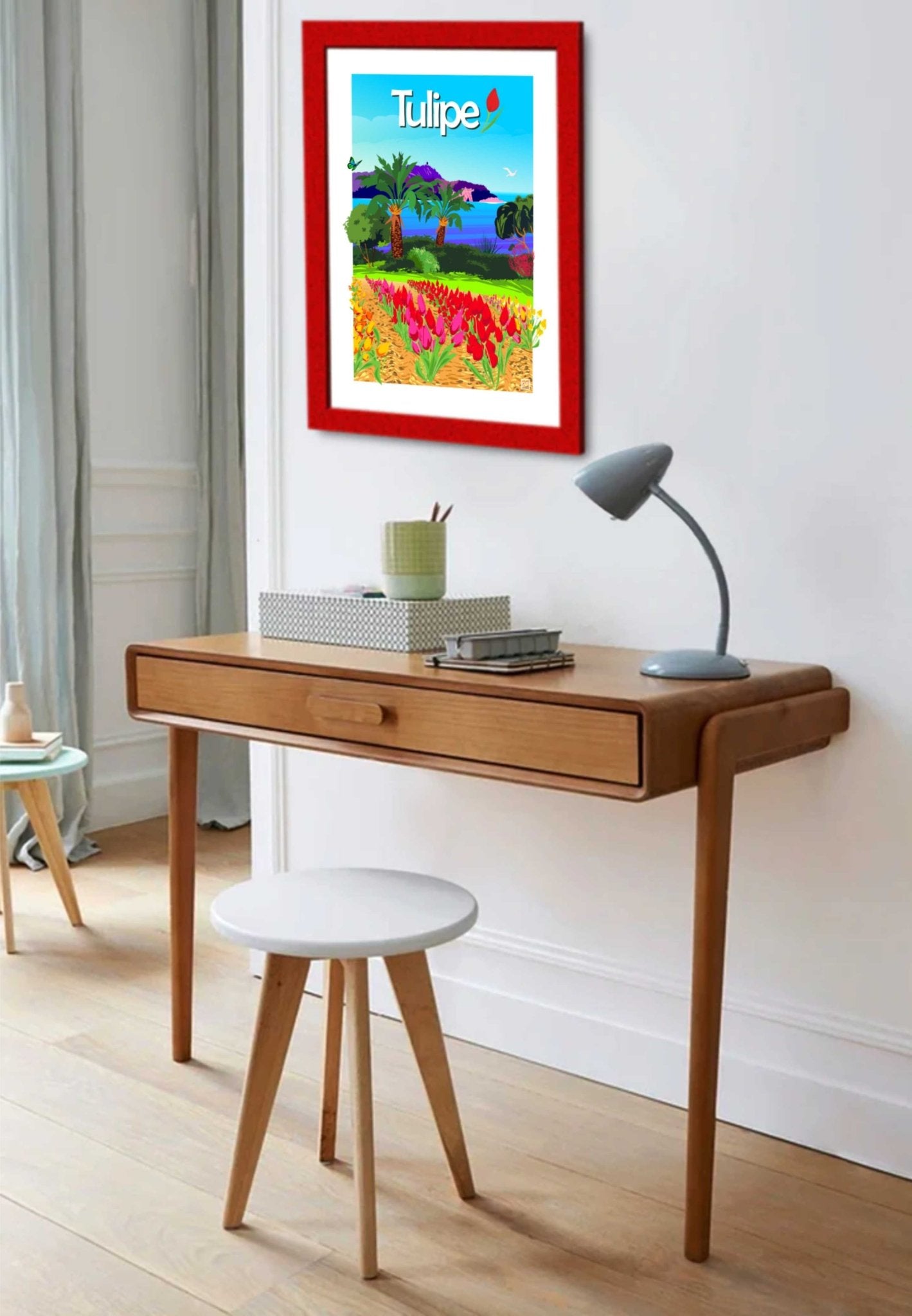 Illustration Originale Tulipe Par Laurent Loiseau Sur Papier Lithographique 270gr - laurent loiseau