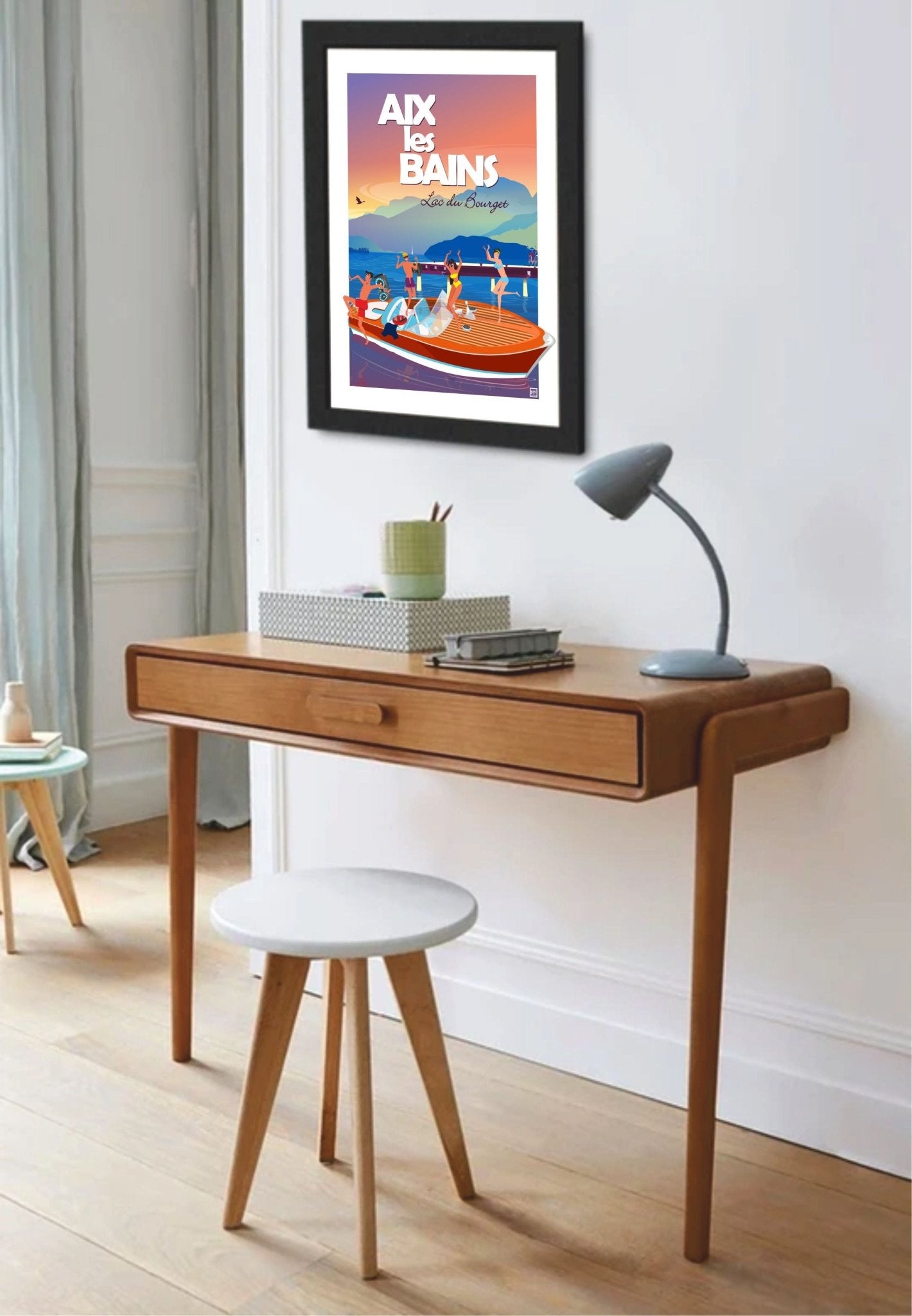 Illustration Originale Du Lac Du Bourget En Savoie - Art Signé Sur Papier Lithographique 270gr - laurent loiseau