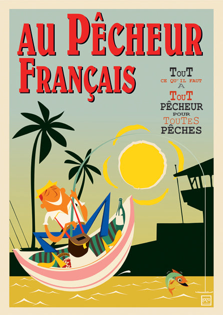 Au Pêcheur Français illustration vintage