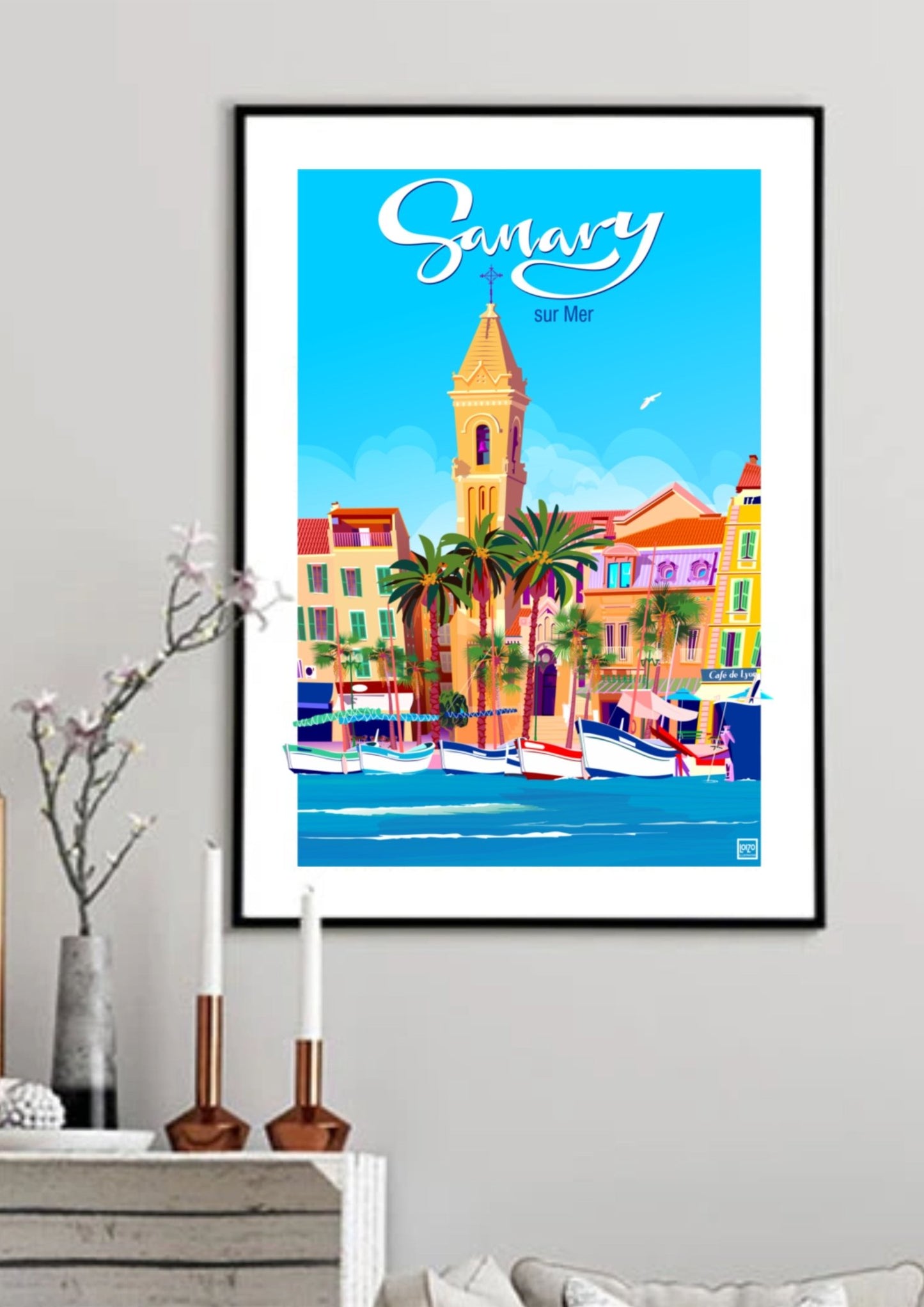 Illustration Originale Sanary - Sur - Mer Par Laurent Loiseau - Papier Lithographique 270g - laurent loiseau