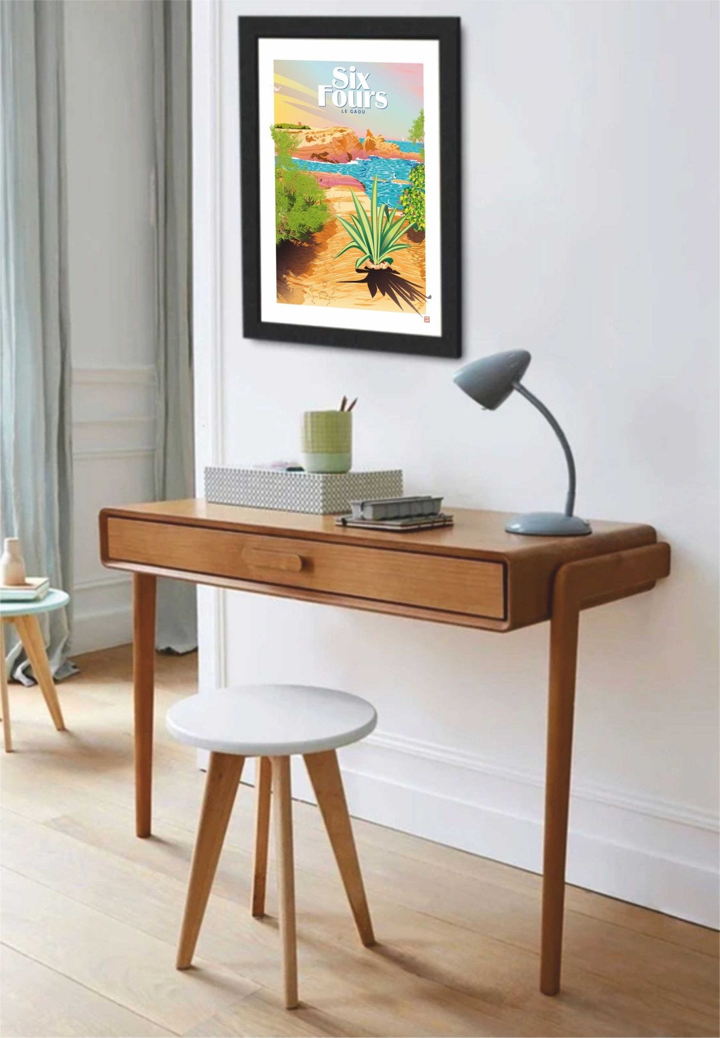 Illustration Originale « Six Fours Le Gaou » Par Laurent Loiseau, Papier Lithographique 270gr - laurent loiseau