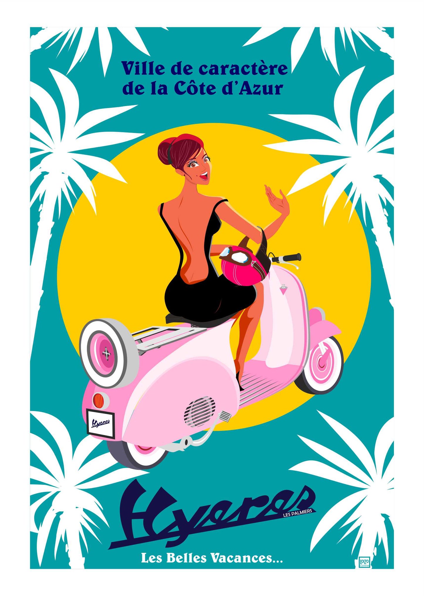 Vespa pin-up Hyères , "Les Belles Vacances"