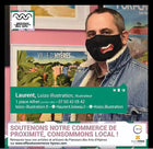 Un illustrateur, Laurent de Loizo illustration, devant des œuvres d'art colorées à Hyères. Découvrez les meilleurs articles de journaux à Hyères, incluant la créativité locale.