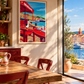 Illustration St Tropez- Œuvre Néo-Rétro sur Papier Lithographique 270g - laurent loiseau