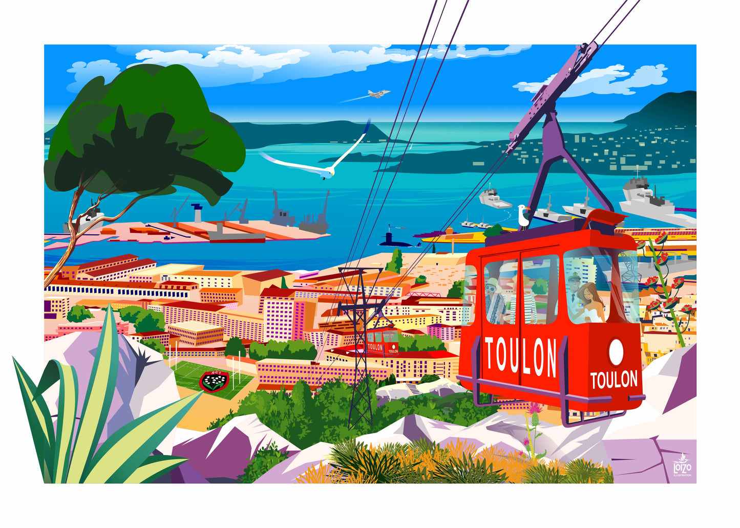 Toulon la rade "Le téléphérique"