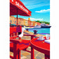 Illustration St Tropez- Œuvre Néo-Rétro sur Papier Lithographique 270g - laurent loiseau