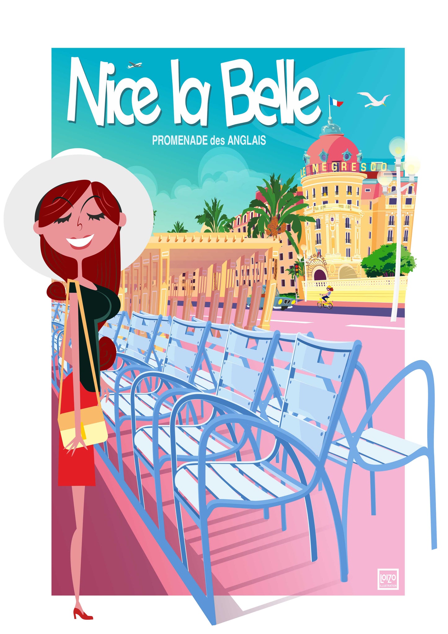 Nice la Belle "Promenade des Anglais" CARTOON