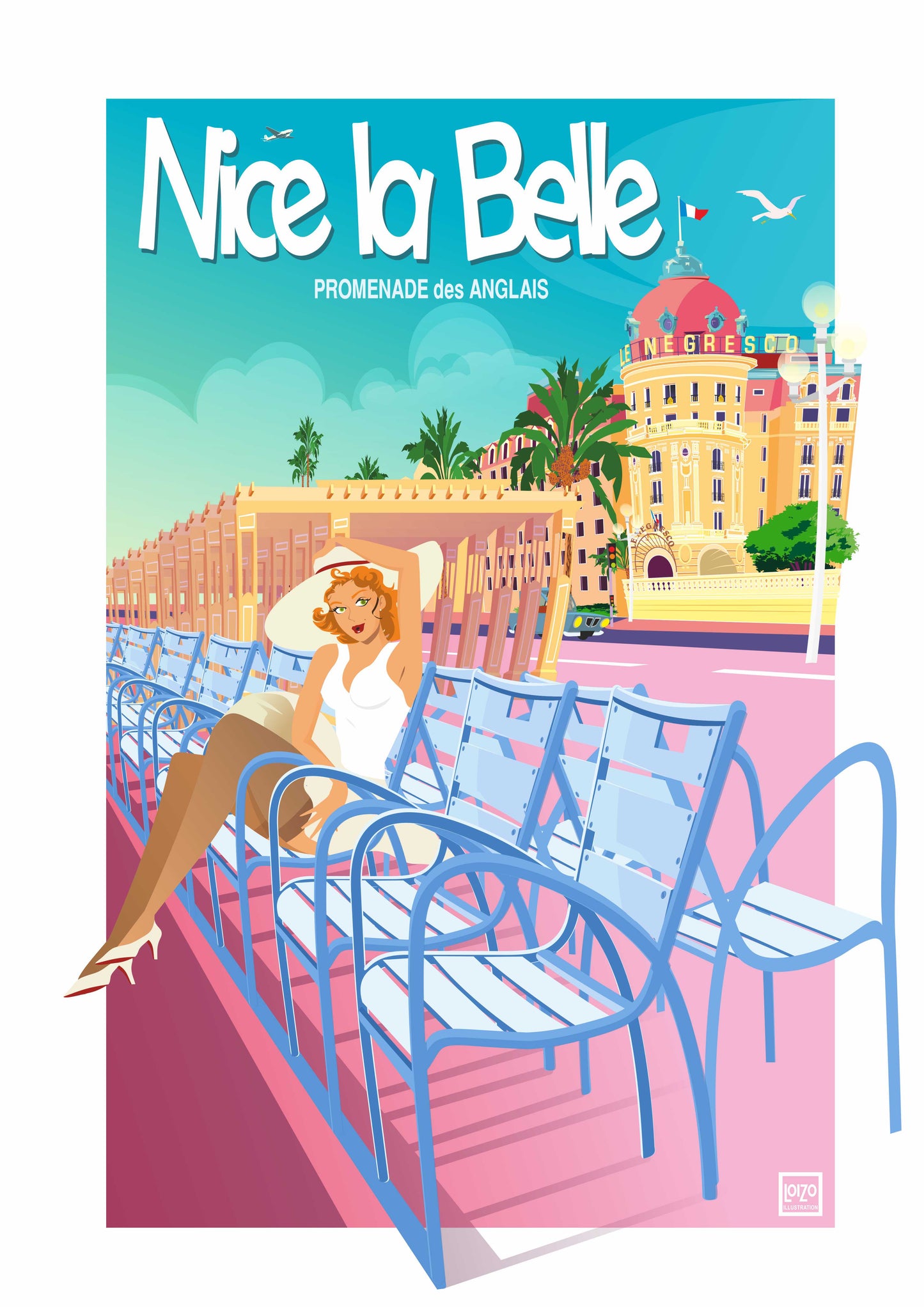Nice la Belle "Promenade des Anglais" PIN-UP